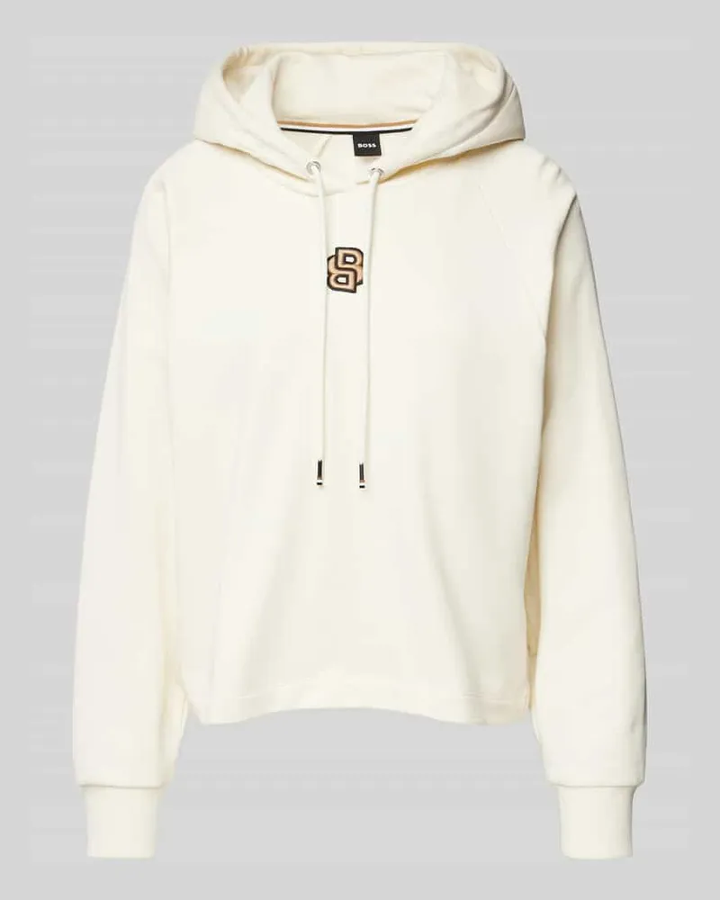 HUGO BOSS Hoodie mit Logo-Badge Modell 'Emaes Offwhite