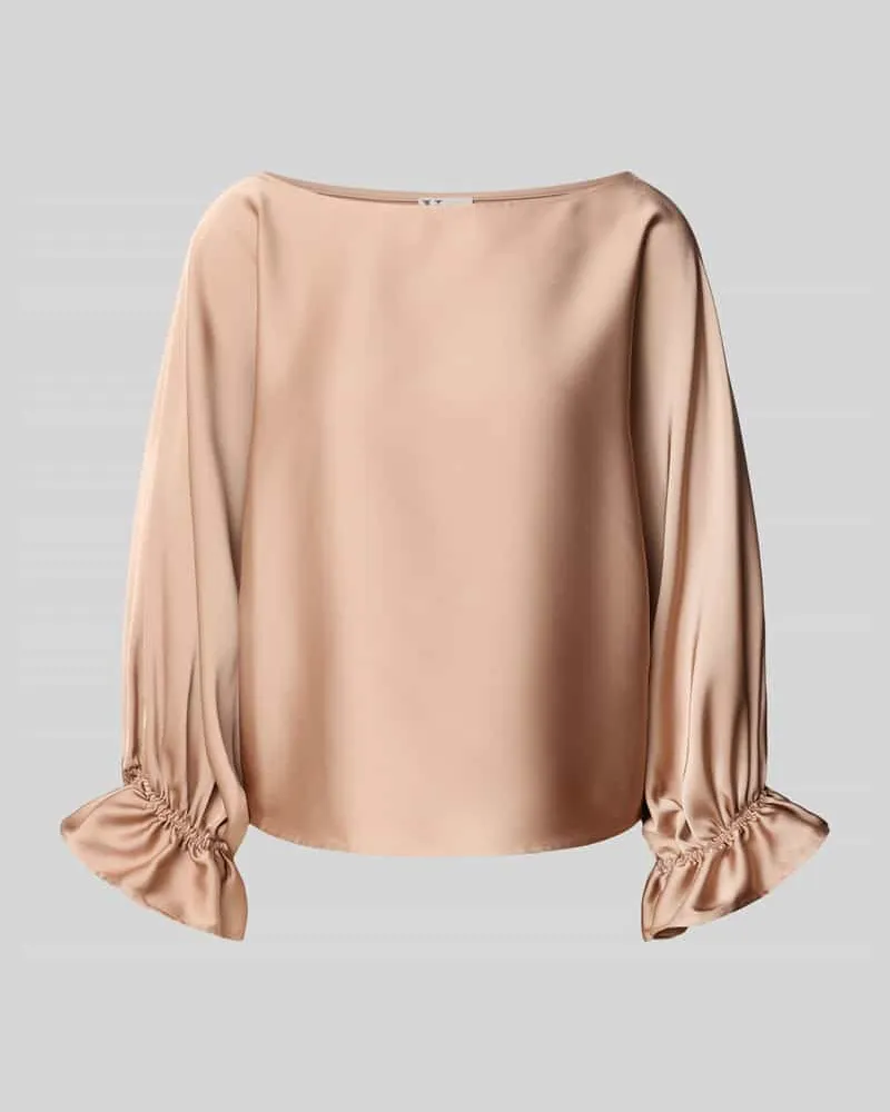 Vera Mont Relaxed Fit Bluse mit U-Boot-Ausschnitt Beige
