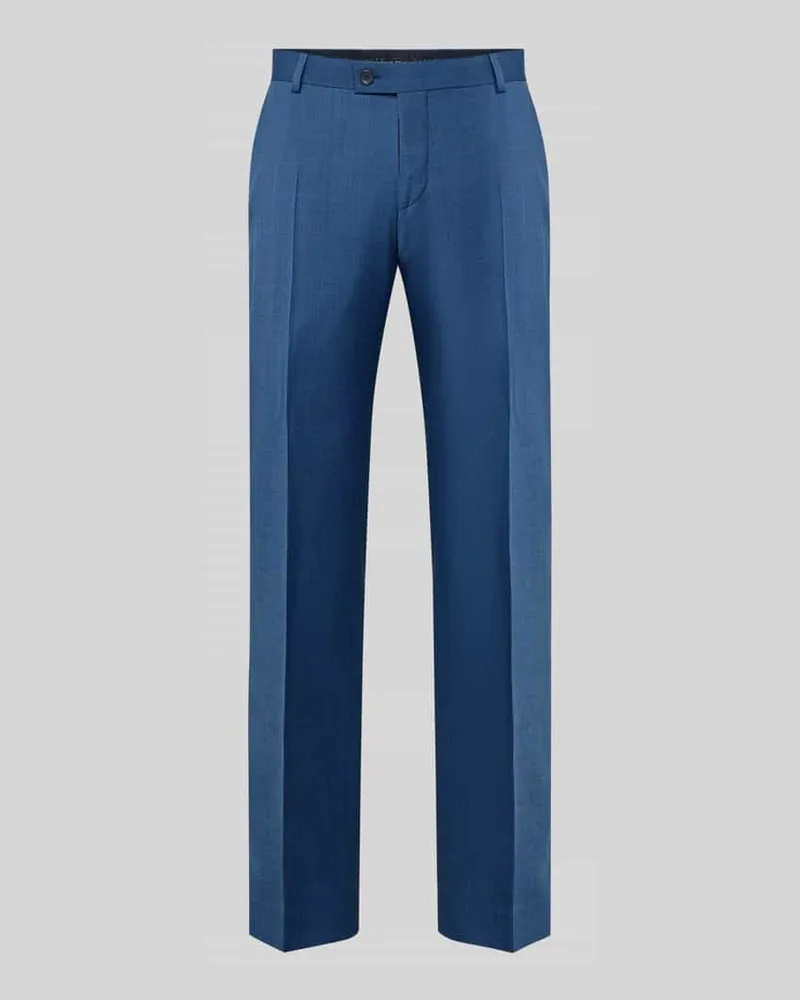 Bugatti Regular Fit Anzughose mit Bügelfalten Blau