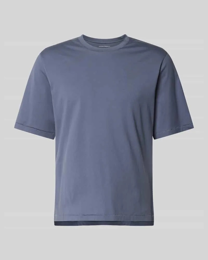 Officine Generale Regular Fit T-Shirt aus reiner Baumwolle Rauchblau