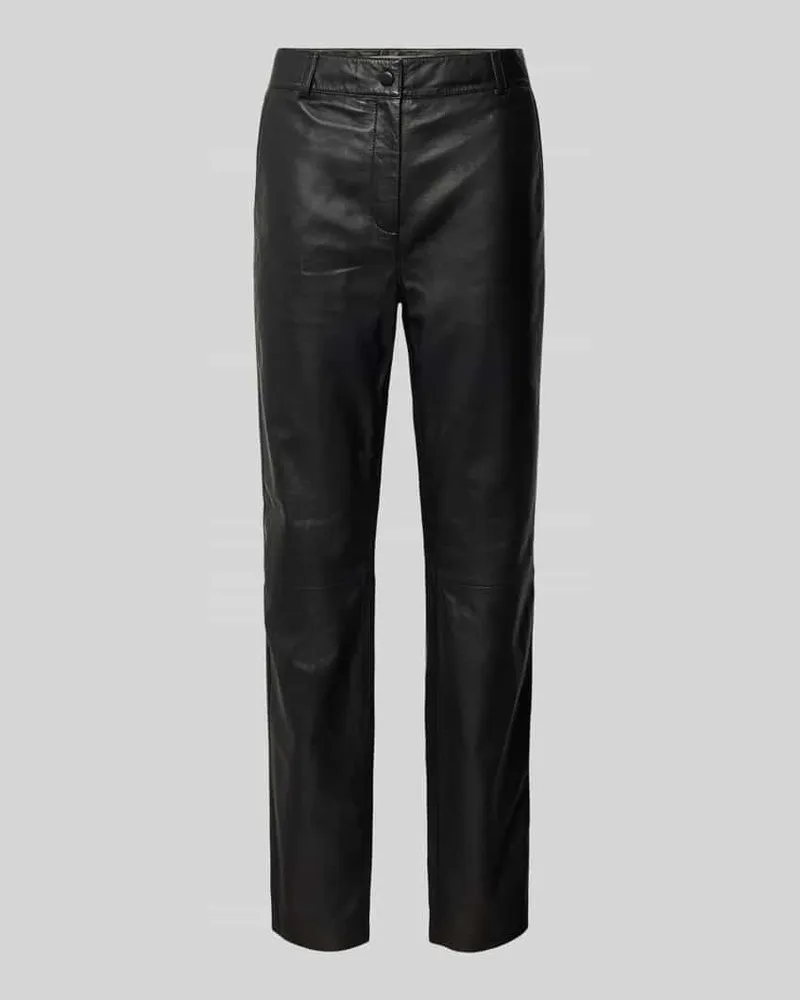 (THE MERCER) N.Y. Lederhose mit französischen Eingrifftaschen Black