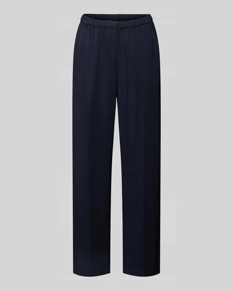 Gant Straight Fit Stoffhose aus reiner Viskose mit Bügelfalten Marine