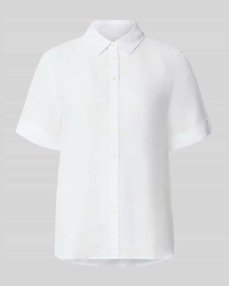 Marc O'Polo Regular Fit Bluse aus reinem Leinen Weiss
