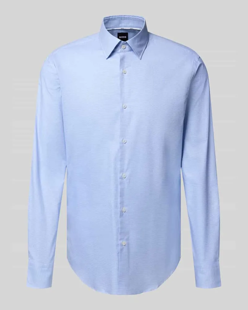 HUGO BOSS Regular Fit Businesshemd aus Baumwoll-Mix Hellblau