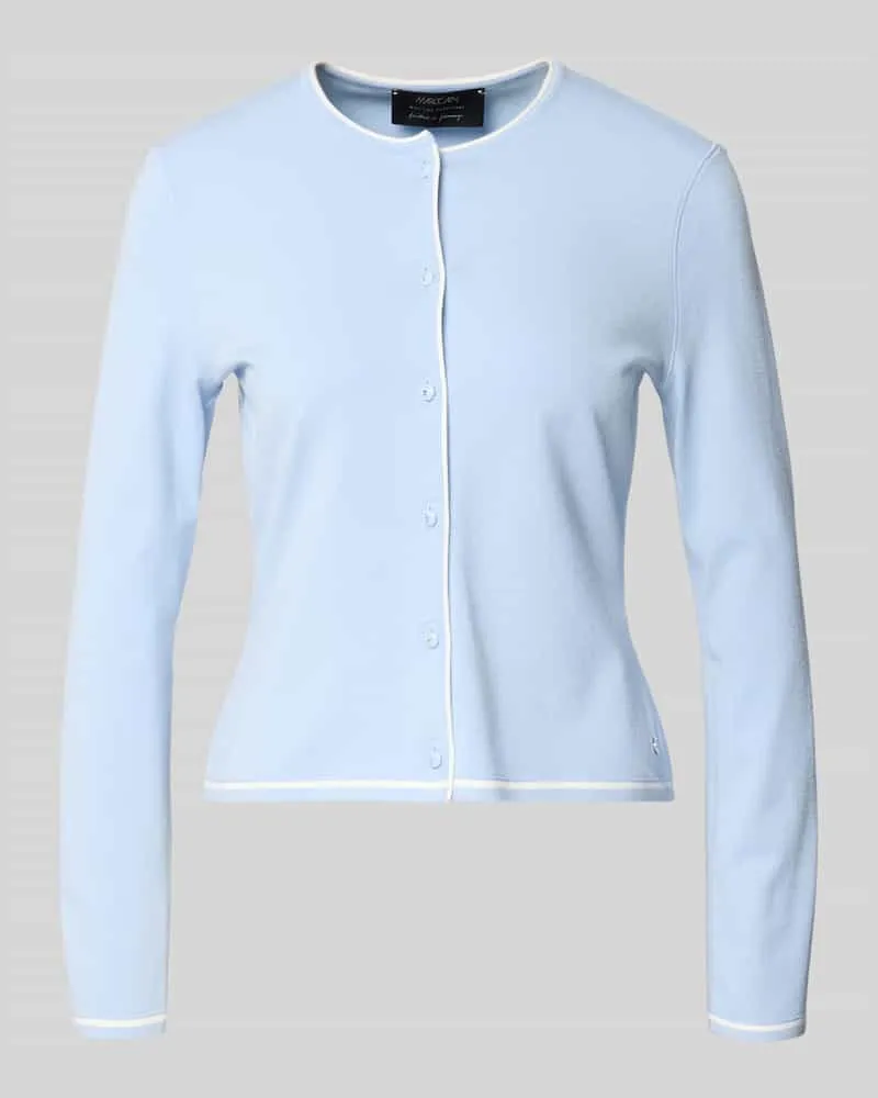 Marc Cain Strickjacke aus Viskose-Mix Modell 'COLLECTIONS Hellblau