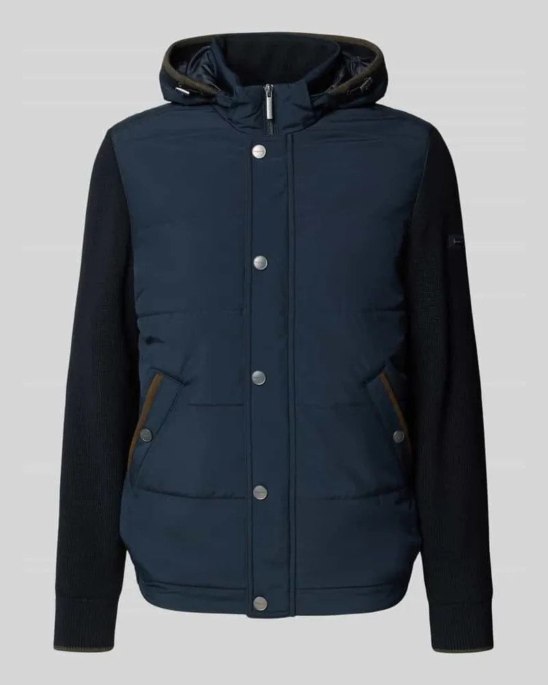 Bugatti Strickjacke mit Kapuze Marine