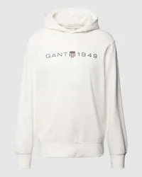 Gant Hoodie mit Label-Print Offwhite