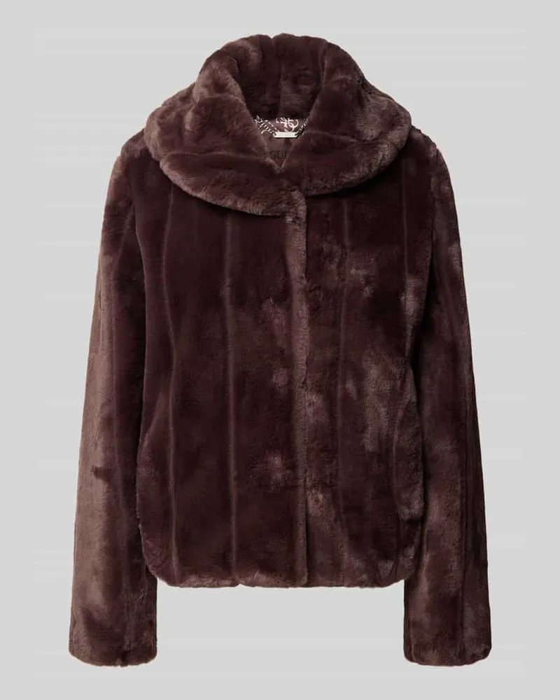 Guess Regular Fit Jacke aus Kunstfell Modell 'NEW SOPHY Schoko