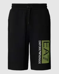 EA7 Sweatshorts mit Label-Print Black