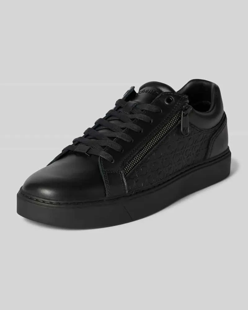 Calvin Klein Ledersneaker mit seitlichem Reißverschluss Black