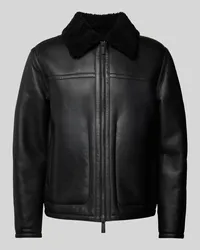 Calvin Klein Lederjacke mit Teddyfutter Modell 'SHEARLING Black