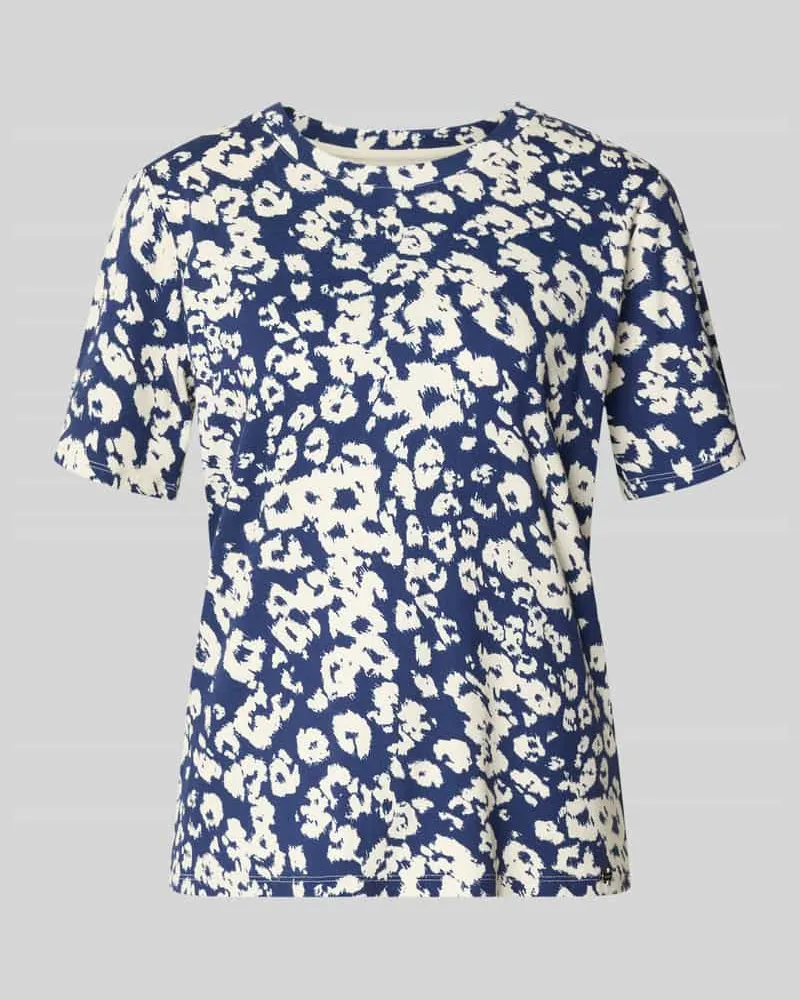 Marc Cain T-Shirt im Allover-Look mit Rundhalsausschnitt Royal