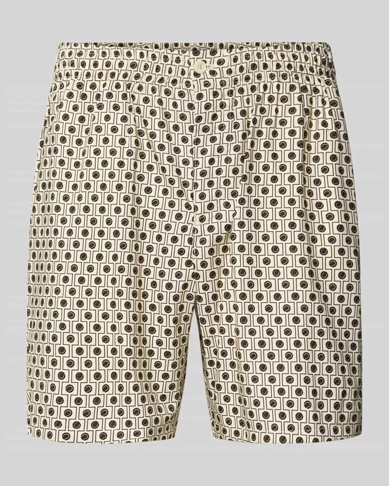 Lacoste Relaxed Fit Bermudas aus Baumwoll-Viskose-Mix Ecru