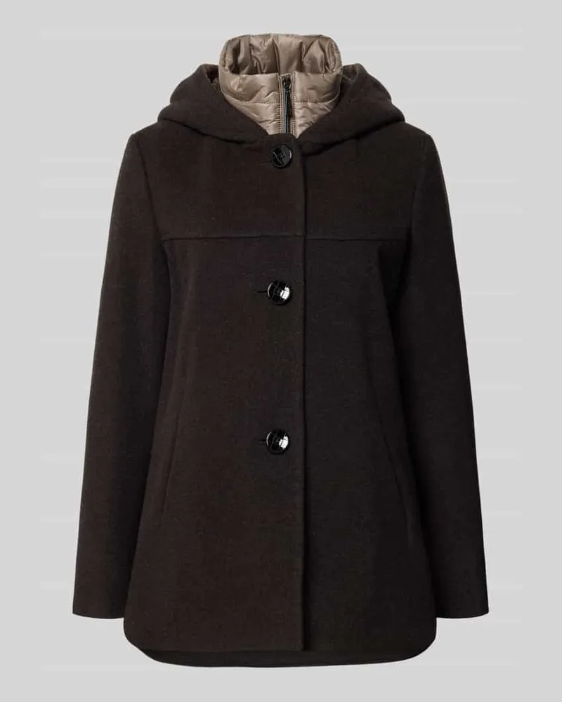 Gil Bret Relaxed Fit Mantel aus Woll-Mix Mittelbraun