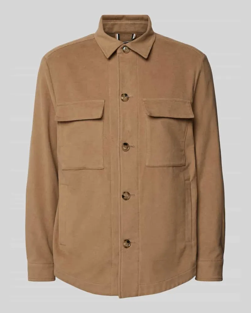 HUGO BOSS Hemdjacke mit Brusttaschen Modell 'Carper Beige