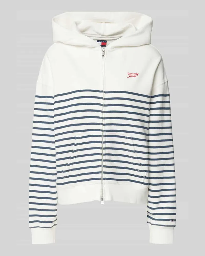 Tommy Hilfiger Sweatjacke mit Label-Stitching Ecru