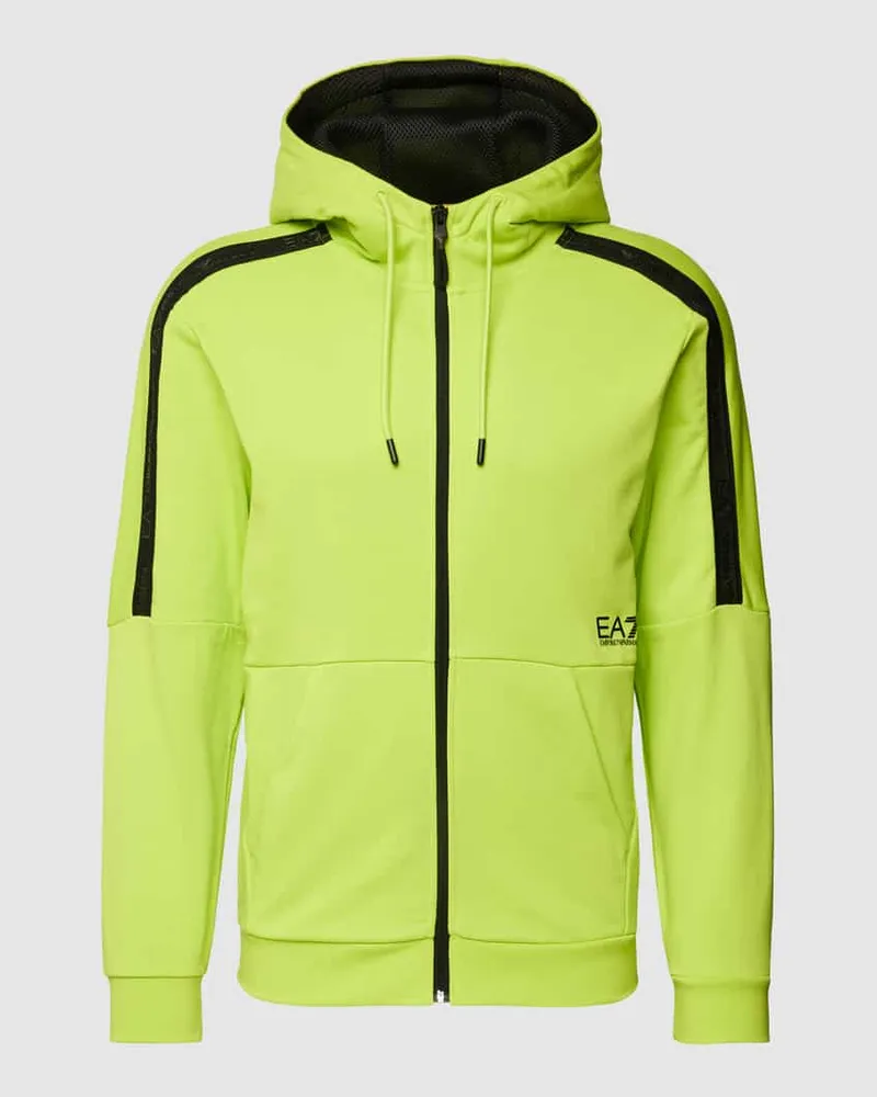 EA7 Sweatjacke mit Label-Print Modell 'FELPA Neon