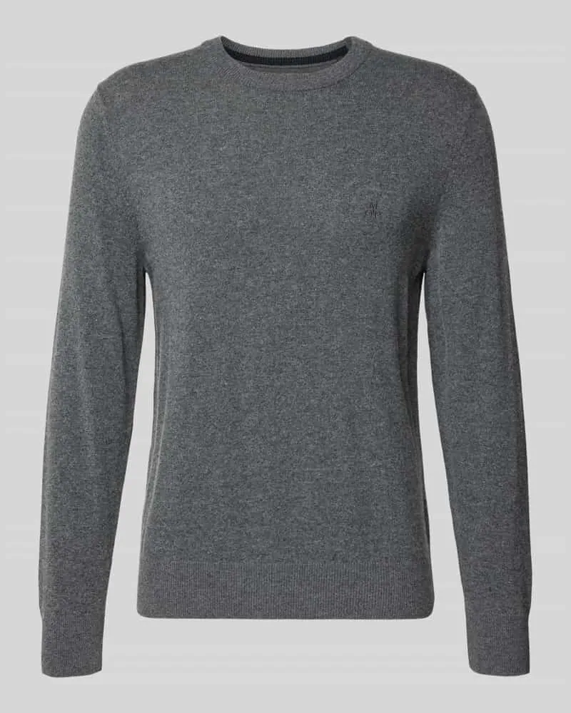 Marc O'Polo Regular Fit Pullover aus Baumwoll-Mix mit Schurwoll-Anteil Anthrazit