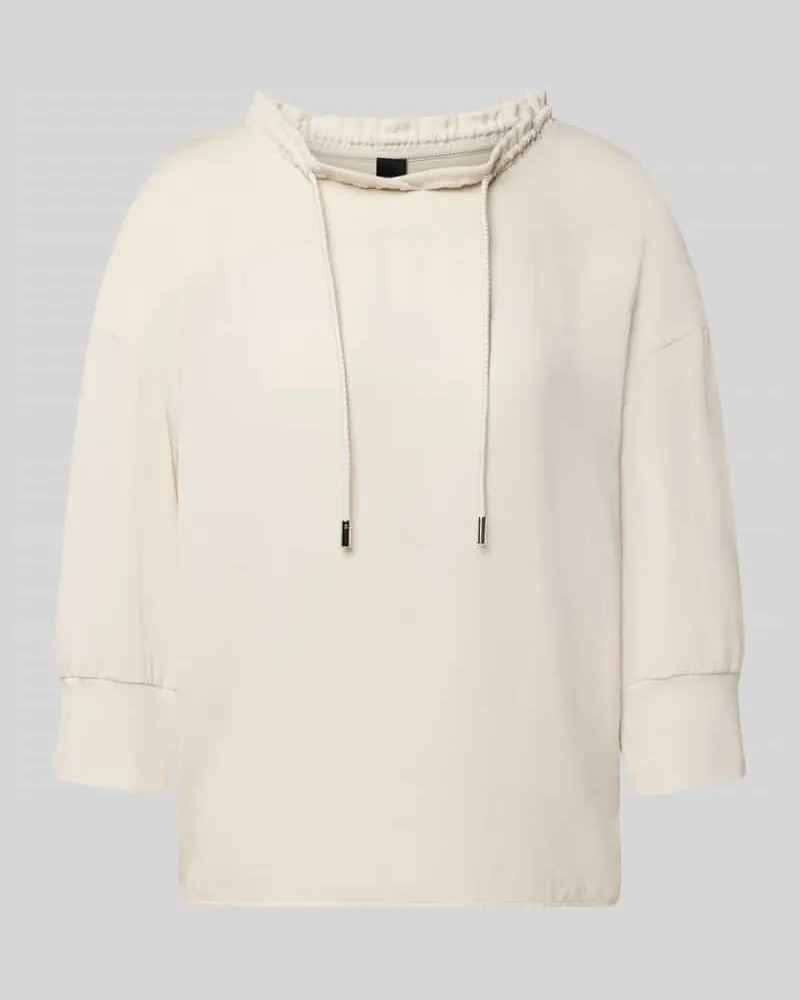 Marc Cain Relaxed Fit Sweatshirt mit Tunnelzug Offwhite