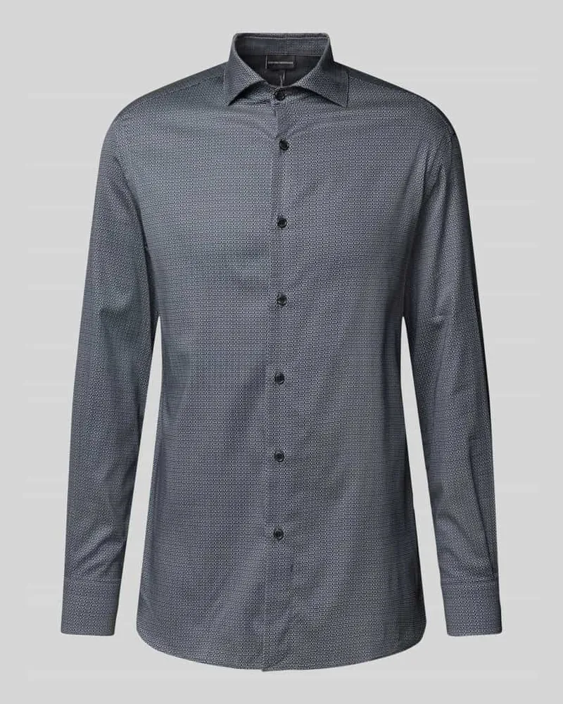 Emporio Armani Freizeithemd mit Haifischkragen Marine