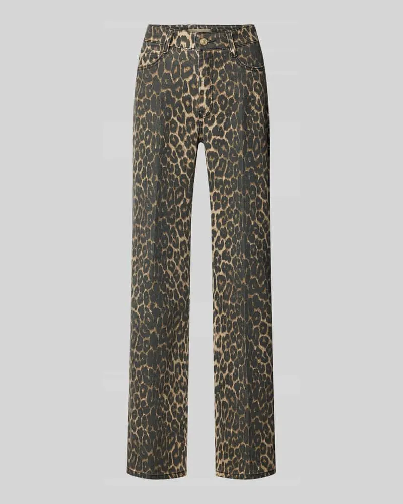 MAC Jeans Wide Fit Jeans mit 5-Pocket-Design Beige