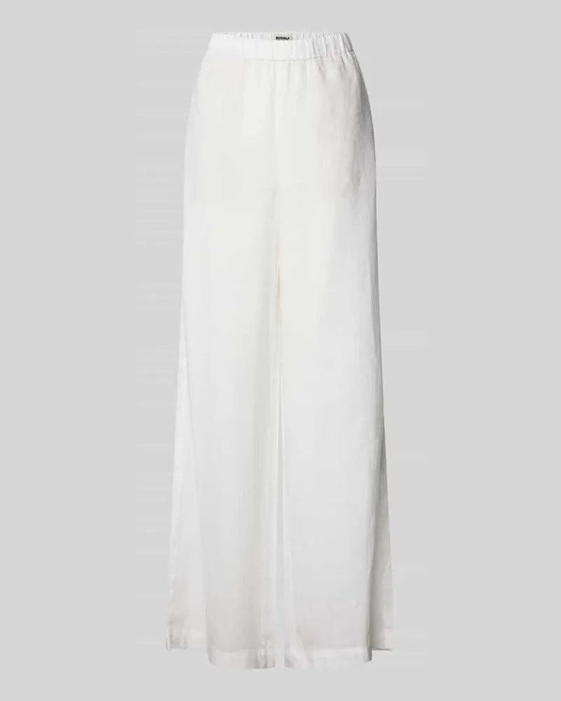 ECOALF Wide Leg Leinenhose mit elastischem Bund Modell 'MOSSIALF Weiss