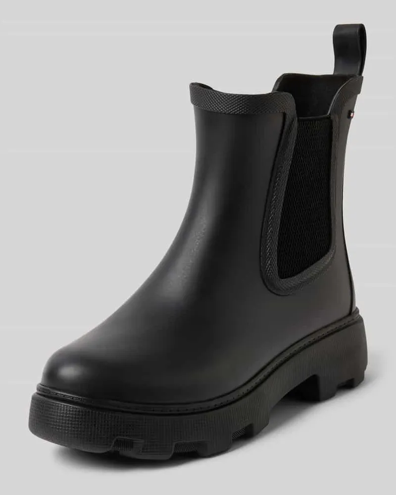 Tommy Hilfiger Regenstiefel im Chelsea-Stil mit wärmenden Innenfutter Black