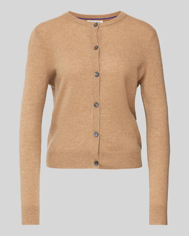 Christian Berg Cardigan mit durchgehender Knopfleiste Camel