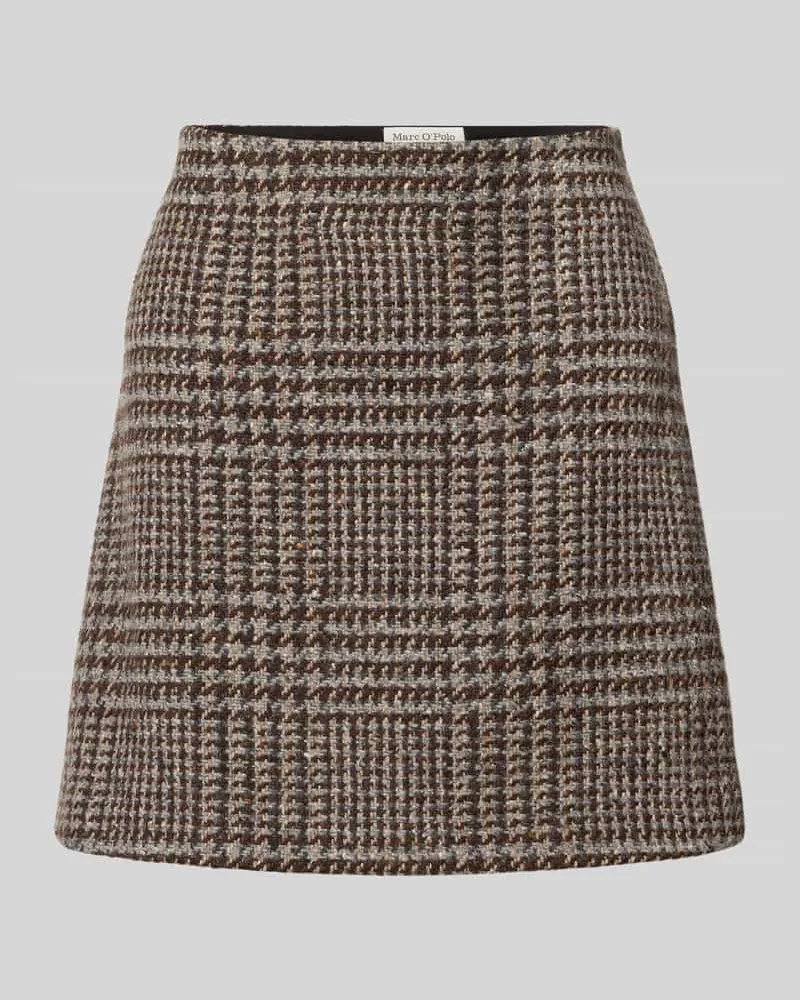 Marc O'Polo Slim Fit Mini-Rock aus Woll-Mix Mittelbraun