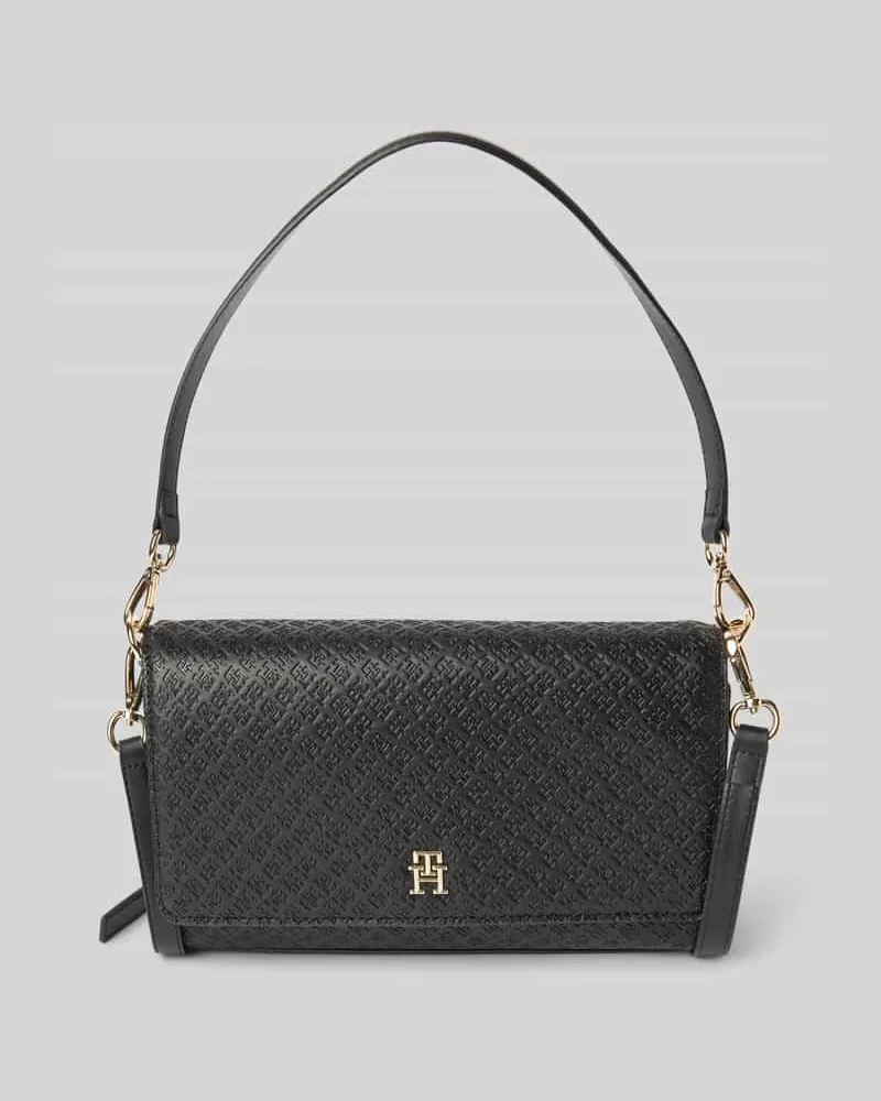 Tommy Hilfiger Umhängetasche mit Label-Strukturmuster Modell 'ETERNITY Black