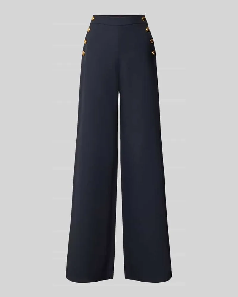 Max Mara Weite Hose aus reiner Baumwolle Modell 'BETULLA Marine