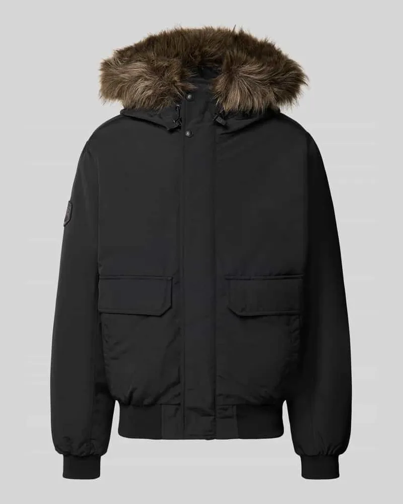 Superdry. Bomberjacke mit Label-Patch Modell 'Everest Black