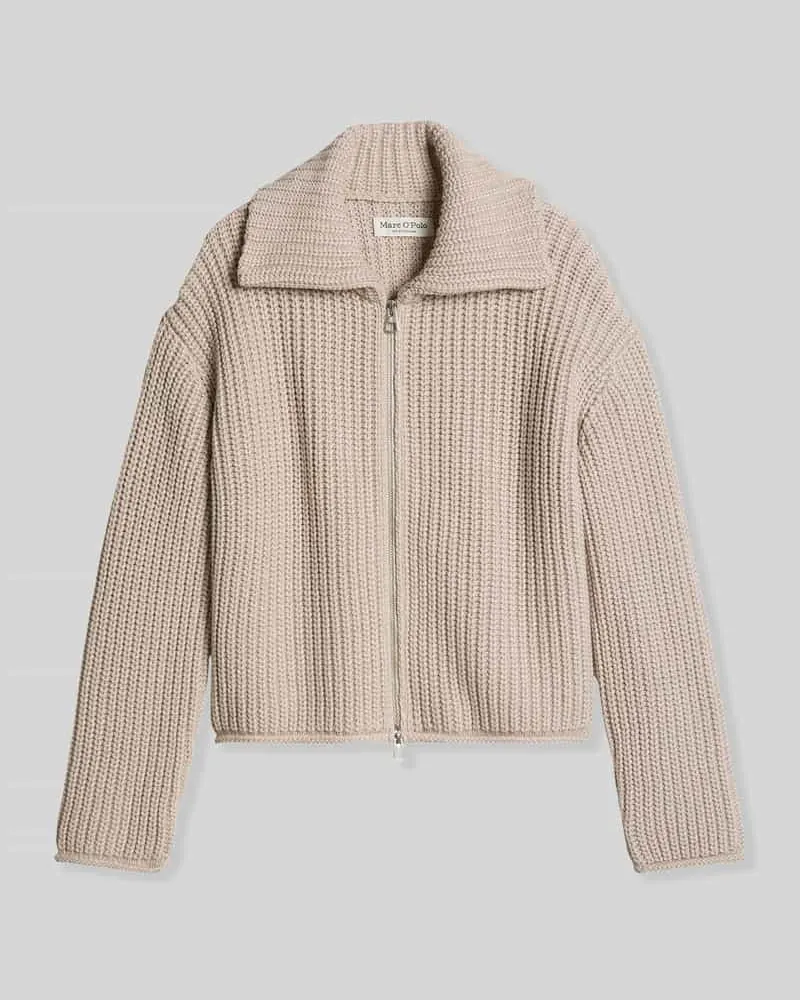 Marc O'Polo Loose Fit Cardigan aus Baumwoll-Mix Stein