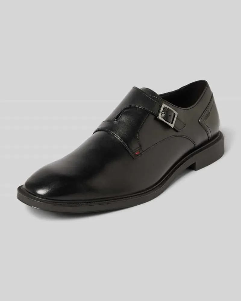 HUGO BOSS Monkstraps aus Leder mit Rollschließe Modell 'GRYFF Black