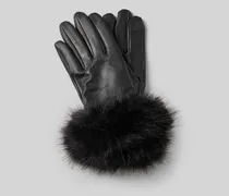 Lederhandschuhe aus haarscharf Nappaleder mit Kunstfellbesatz