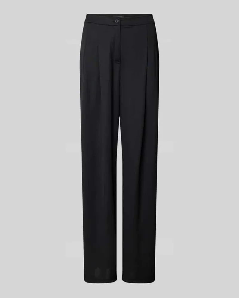 Ralph Lauren Wide Leg Bundfaltenhose mit Eingrifftaschen Modell 'CHABRELL Black