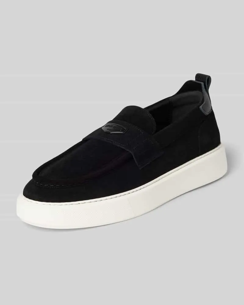 Antony Morato Loafers aus Leder mit Label-Patch Modell 'METAL ROWAN Black