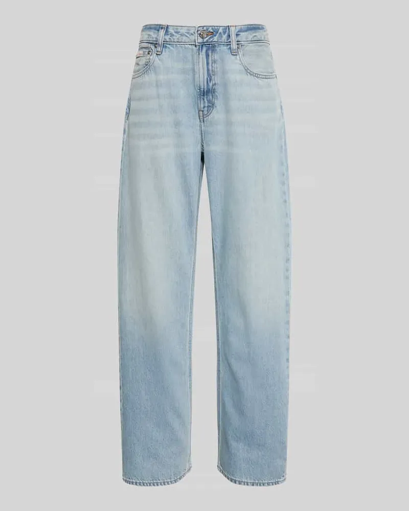 Calvin Klein Straight Fit Jeans aus reiner Baumwolle Hellblau