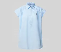 Leinenbluse mit Label-Stitching