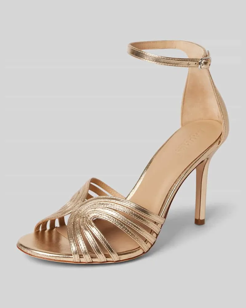 Ralph Lauren Sandalette mit Fesselriemen Modell 'ALLIE Gold