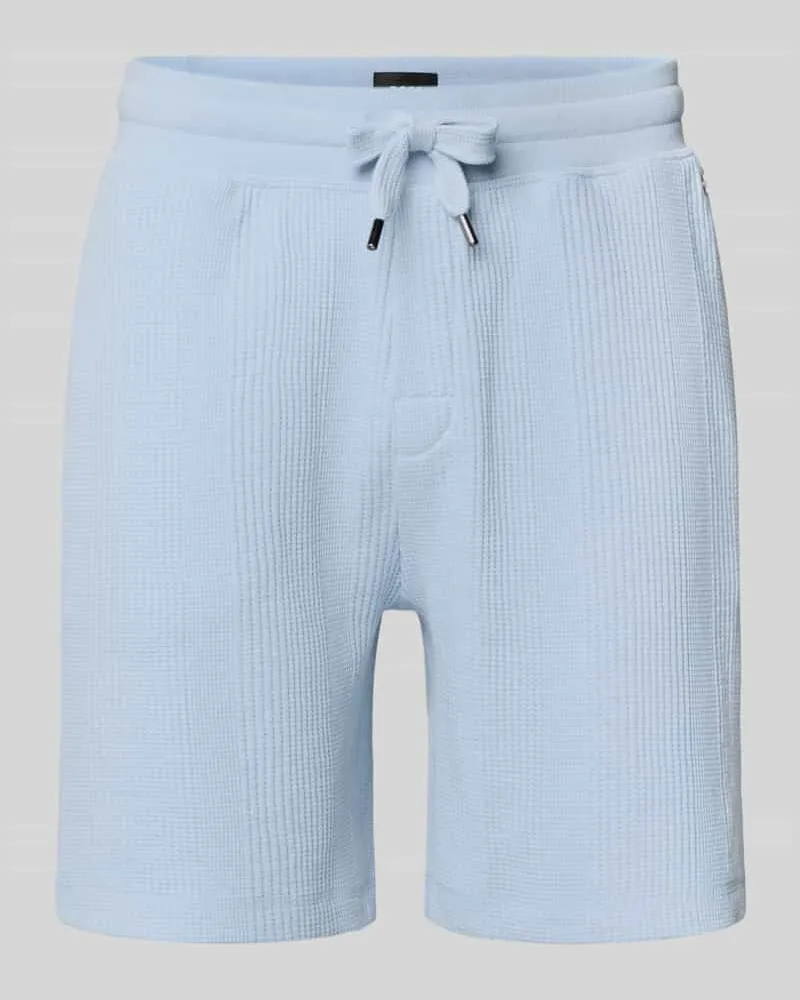 HUGO BOSS Regular Fit Shorts mit Waffelstruktur Modell 'STRUCTURE Hellblau