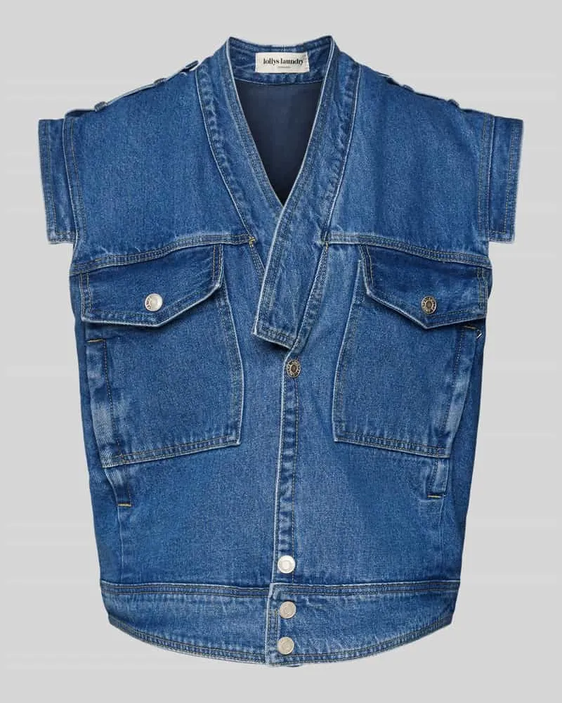 Lollys Laundry Jeansweste mit Brusttaschen Jeansblau