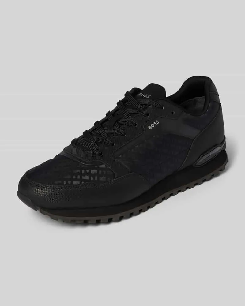 HUGO BOSS Low Top Sneaker mit Strukturmuster Modell 'PARKOUR Black