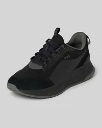 HUGO BOSS Ledersneaker mit Label-Details Black