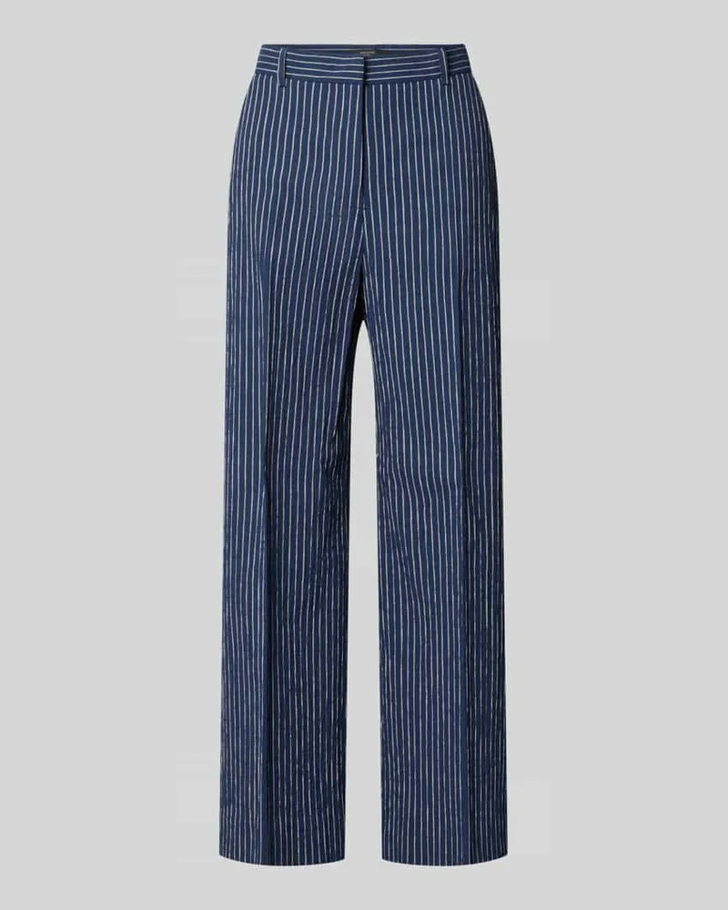Max Mara Regular Fit Weite Hose aus Baumwoll-Leinen-Mix Modell 'MARINA Marine