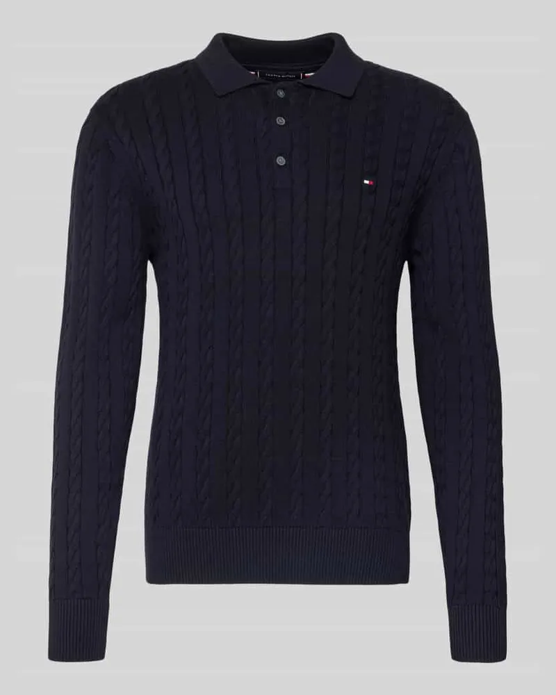 Tommy Hilfiger Regular Fit Strickpullover aus reiner Baumwolle Marine