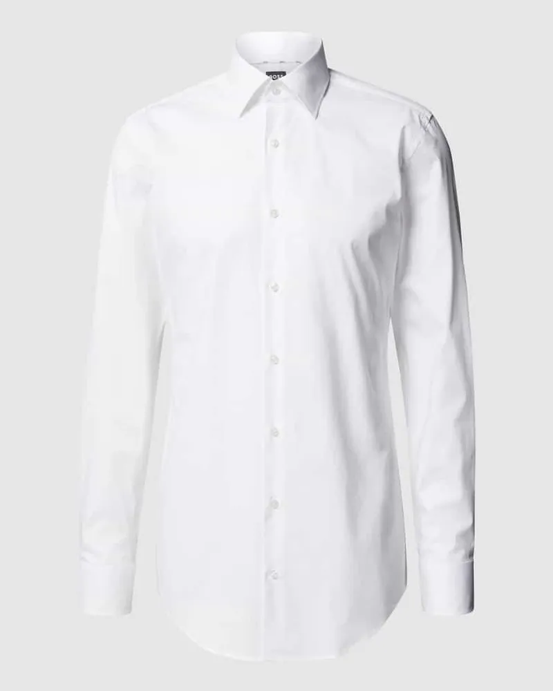 HUGO BOSS Slim Fit Businesshemd mit extra langem Arm Weiss