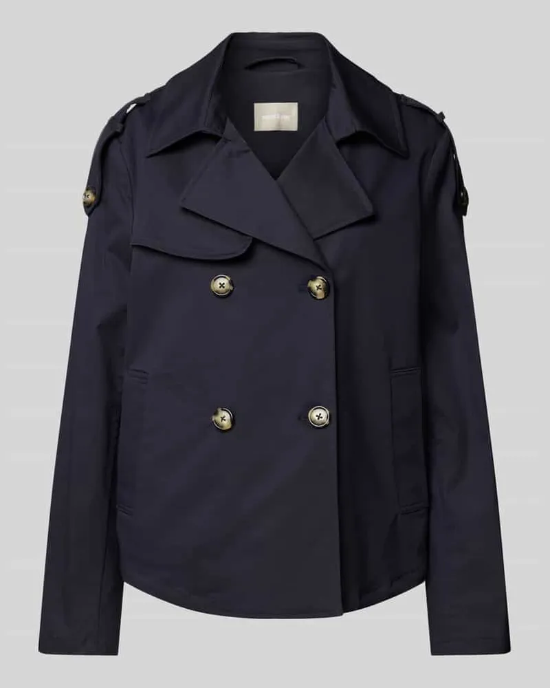 AMBER & JUNE Trenchcoat mit Leistentaschen Marine