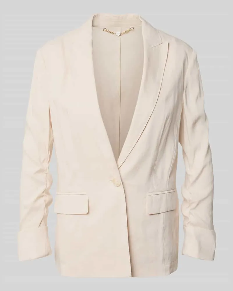 Marc Cain Blazer aus Leinen-Mix mit Reverskragen Beige
