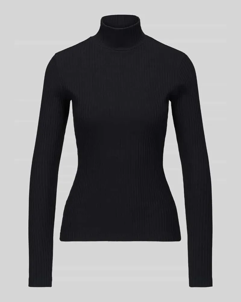 HUGO BOSS Slim Fit Langarmshirt aus Baumwoll-Mix Modell 'Driza_4 Black